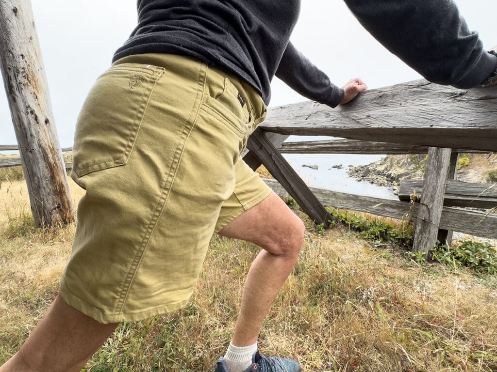 A woman wearing a pair of Kuhl Kontour 8" Shorts