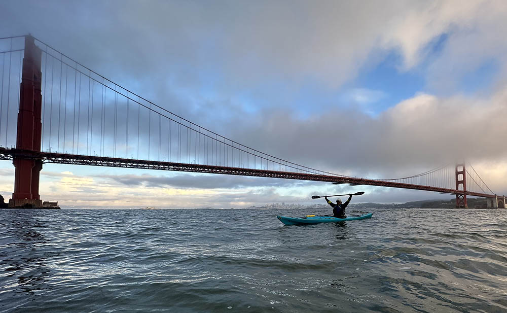 Travel Writing Portfolio | First-Person Nature & Solo Travel Stories 16 Kayaker outside the Golden Gate